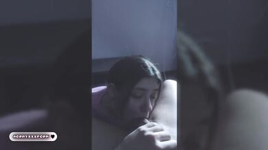 BLOWJOB BEFORE BEDTIME - homemade BLOWJOB at night from a girl with a big ass
