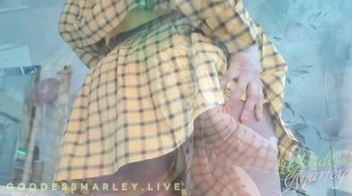 Preppy Ebony Vapes and Shows Off Thong On Cam - Smoking, Thong, Big Ass - Goddess Marley