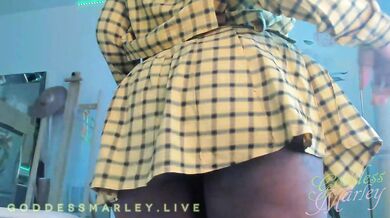 Preppy Ebony Vapes and Shows Off Thong On Cam - Smoking, Thong, Big Ass - Goddess Marley