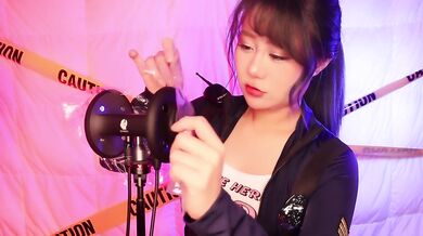ASMR Hot Girl Policewoman Checking Your Ear | Ear Eating & Mouth Sound
