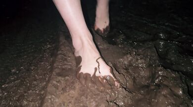 Barefoot In Cold, Squishy Mud (Muddy Feet)