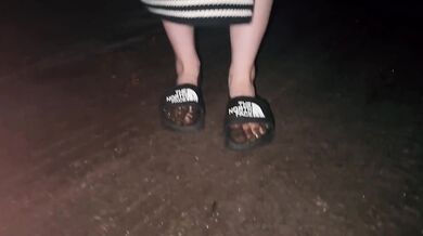 Barefoot In Cold, Squishy Mud (Muddy Feet)