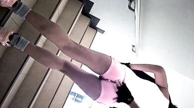 Slow motion Sexy Exercising # Butt Plug close up