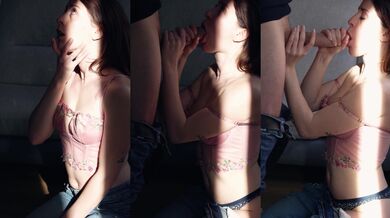 intimate morning blowjob with my beautiful brunette