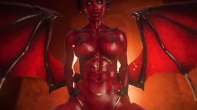 OC Succubus by SFMPOV in an orgasmic cowgirl