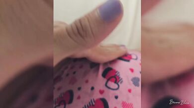 My hand cant stop rubbing my pussy under my panties until i cum like a slut in this messy self recorded pov session.