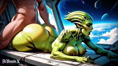 [4K] AI 3D Animated - Horny Alien Slut x Human Male Fantasy | AI Visuals X