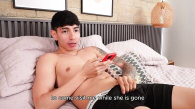 The stepson fulfills his fantasy when his stepfather isn't home and shares a bed with his stepmother.