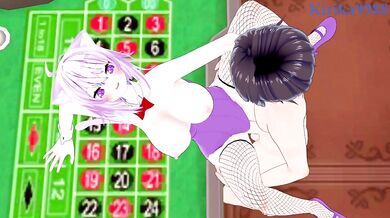 Nekomata Okayu (Bunny Girl) and I have intense sex in the casino. - Hololive VTuber Hentai