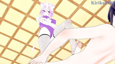 Nekomata Okayu (Bunny Girl) and I have intense sex in the casino. - Hololive VTuber Hentai