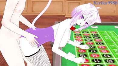 Nekomata Okayu (Bunny Girl) and I have intense sex in the casino. - Hololive VTuber Hentai