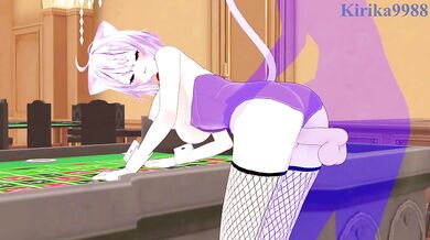 Nekomata Okayu (Bunny Girl) and I have intense sex in the casino. - Hololive VTuber Hentai