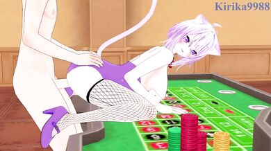 Nekomata Okayu (Bunny Girl) and I have intense sex in the casino. - Hololive VTuber Hentai