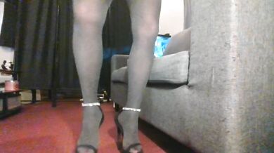 Thick Knit Nylon Pantyhose Sexy Legs While Changing