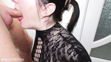 Insatiable Brunette Needs a Cock in her Throat. Deep Throat Cum.