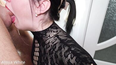 Insatiable Brunette Needs a Cock in her Throat. Deep Throat Cum.