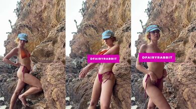 risky beach striptease / Getting naked by the ocean