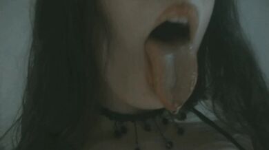 Just a horny student with her mouth dripping waiting for some hard cock to full her mouth