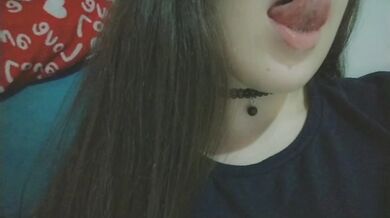 Just a horny student with her mouth dripping waiting for some hard cock to full her mouth