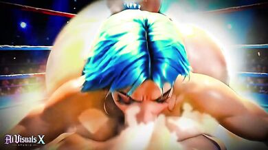 [4K] AI 3D Animated - Green Hair Bimbo Slut Gets Titfucked & Fucked Hard in Wrestling Ring | AI Visuals X