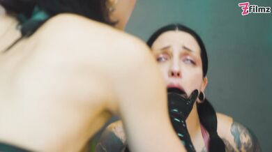 Lesbian Latex Glove Domination with Morea Black - Spanking, Fisting, Pussy Play, Fingering, Gaping & Dildo Play with Goth Babe