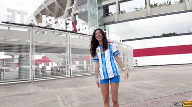Katty West is obsessed with football and sex! So she finds a fan for a hot fuck!