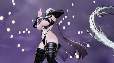 Nude Elf VTuber Dances Level Up | Hentai MMD