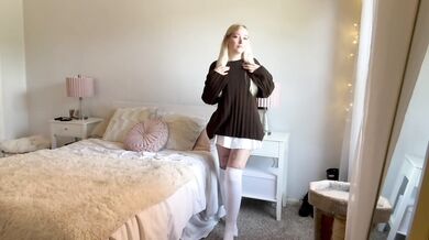 sensual surrender in tiny skirt, full intensity