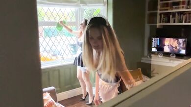 Man Pervs on his Two Sexy Maids