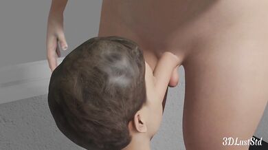 Trans Milf BBW Blow her stepson and cum inside his mouth Shemale creampie Long Thick Dick