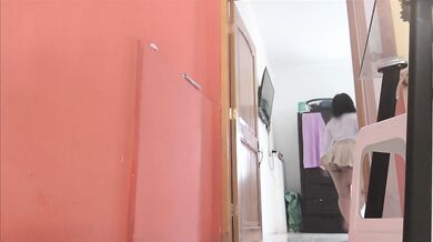 STUDENT ON HER LAST DAY OF SCHOOL SHE COMES HOME FUCKED BY HER MATH TEACHER THE BIG ASS SHOWS THE MILK THAT THE OLD PERVERT LEFT HER