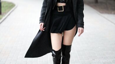 Instagram beauty in long boots