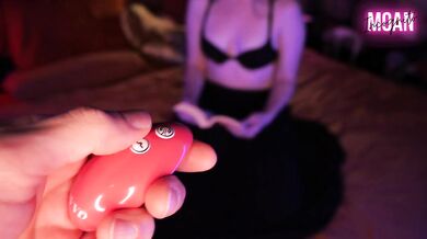 What's Under Her Skirt? Remote Controlled Vibrator Orgasm Given to Goth Girl