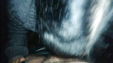 Nasty slut working cock outdoors