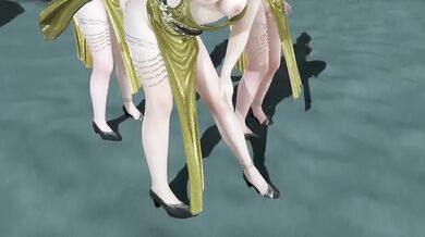 Dead or Alive Xtreme Venus Vacation Tamaki Shandy and Elise Soiree Dore Dress Nude Mod Fanservice Appreciation