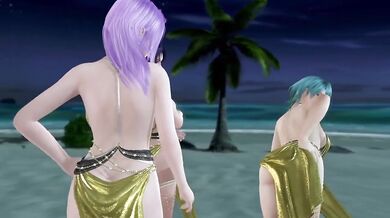 Dead or Alive Xtreme Venus Vacation Tamaki Shandy and Elise Soiree Dore Dress Nude Mod Fanservice Appreciation