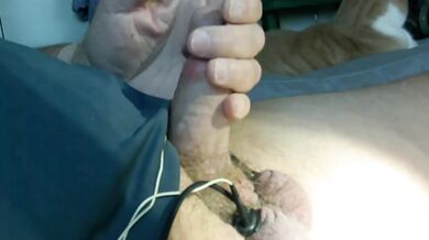 Electro Stimulation with Cum