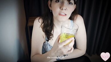 British Cutie Talks About Her Piss Kink Whilst Drinking Piss - Vevie Loves