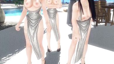 Dead or Alive Xtreme Venus Vacation Momiji Nyotengu and Kasumi Soiree Dore Dress Nude Mod Fanservice Appreciation