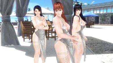 Dead or Alive Xtreme Venus Vacation Momiji Nyotengu and Kasumi Soiree Dore Dress Nude Mod Fanservice Appreciation