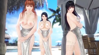 Dead or Alive Xtreme Venus Vacation Momiji Nyotengu and Kasumi Soiree Dore Dress Nude Mod Fanservice Appreciation