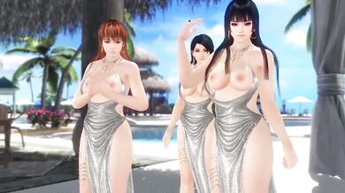 Dead or Alive Xtreme Venus Vacation Momiji Nyotengu and Kasumi Soiree Dore Dress Nude Mod Fanservice Appreciation