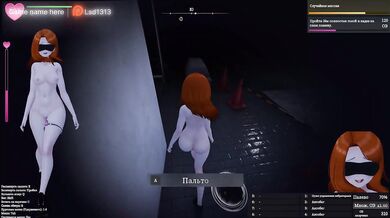 This virgin loves to undress in public and she got caught. 3D Hentai Game. part 2
