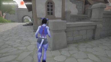 A huge tauren cock stretches a draenei girl's pussy in public. World Of Warcraft