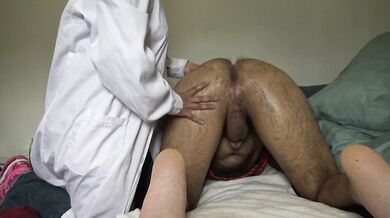 Naughty massage therapist was NOT AFRAID to touch my big hairy asshole