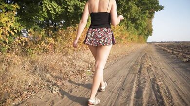Watching Girl Walks Outdoors Upskirt Full Back Panties