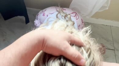 Angel face, cum swallowing