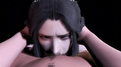 3D horny slut have a hardcore blowjob sex with big dick