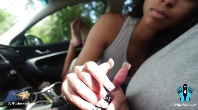 Sexy 19 year old giving me a Footjob and Handjob while driving pov1