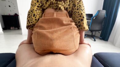 I Made Step Brother Hard with My Big Ass on his Cock Humping No panties after college
